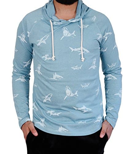 Alpha Beta Shark Print Marled Hoodie