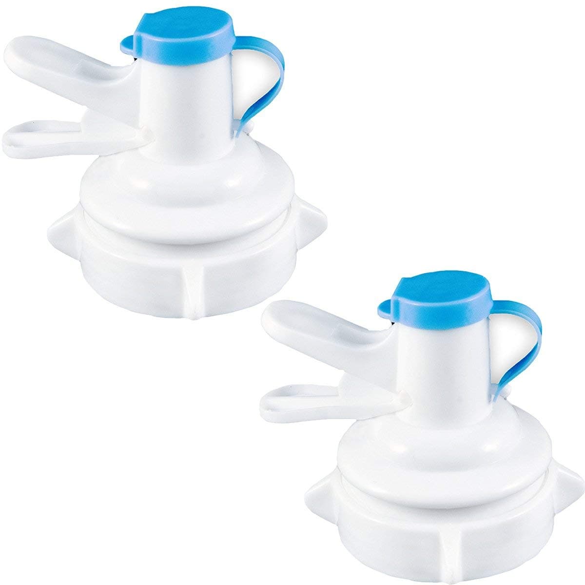 2 Pieces Water Dispenser Valve for 55mm Non Threaded Crown Top Drinking Gallon Bottle Reusable Water Jug Cap Replacement Faucet - Includes Lid Dirt Protector
