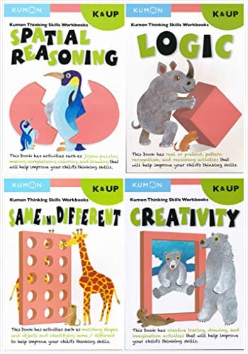 Kumon Thinking Skills Workbooks SET II - K & UP Level (4 Books)
