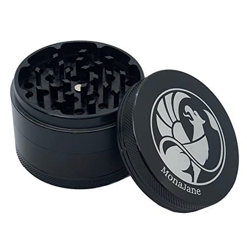 [Upgraded Version] Herb Grinder with Pollen Catcher. Large 2.5” - 4 Piece - Premium Aluminum Alloy with Diamond-Cut Precision Teeth - by MonaJane