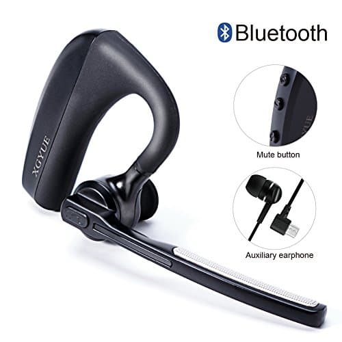 Bluetooth Headset Wireless Headphone Earpiece, Hands Free with Mic Mute Switch and Noise Cancelling, Bluetooth 4.1 Earphone for Driving, Headphones Compatible with iPhone, Android and Other Smartphone