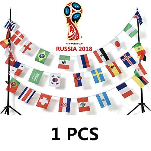 2018 Russian FIFA World Cup 32 Teams String Flag Country World Banner Bunting for Bar Home Party Supermarket Decoration 1PCS