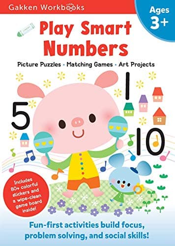 Play Smart Numbers Age 3+: Preschool Activity Workbook with Stickers for Toddlers Ages 3, 4, 5: Learn Pre-Math Skills: Numbers, Counting, Tracing, Coloring, Shapes, and More (Full Color Pages)