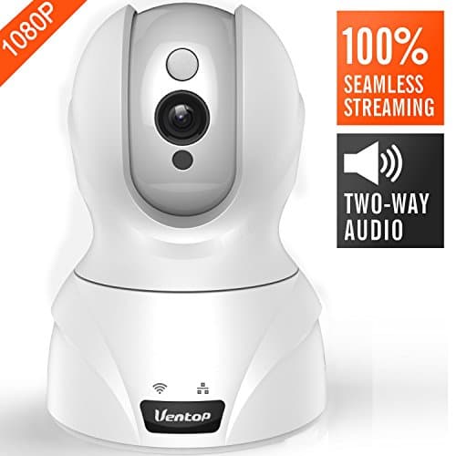Ventop Indoor Wireless IP Camera - HD 1080p Network Security Surveillance Home Monitoring Featuring Motion Detection, Night Vision, PTZ, 2 Way Audio, iPhone Android Mobile App - PC WiFi Access