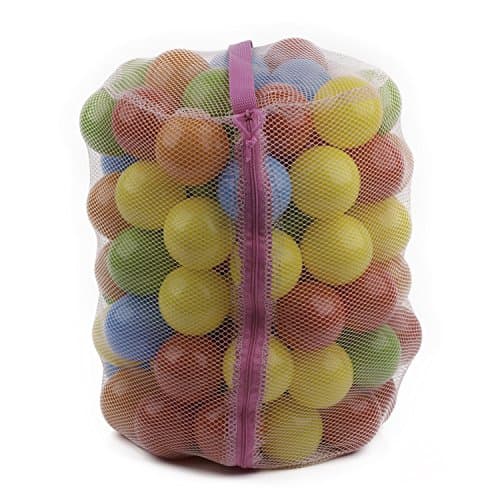 Balls for Ball Pit – 100 Crush-Proof Plastic Play Balls for Kids (orange blue yellow red green)