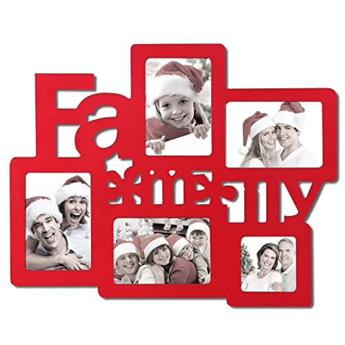 Red Wood Picture Frame, 5 Opening, Various Sizes