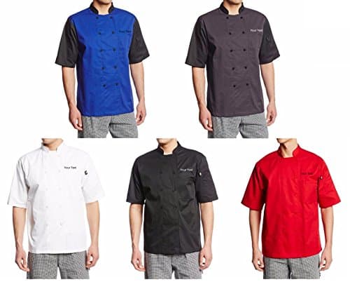Name Embroidery Short Sleeve Chef Coat Uniform Jacket