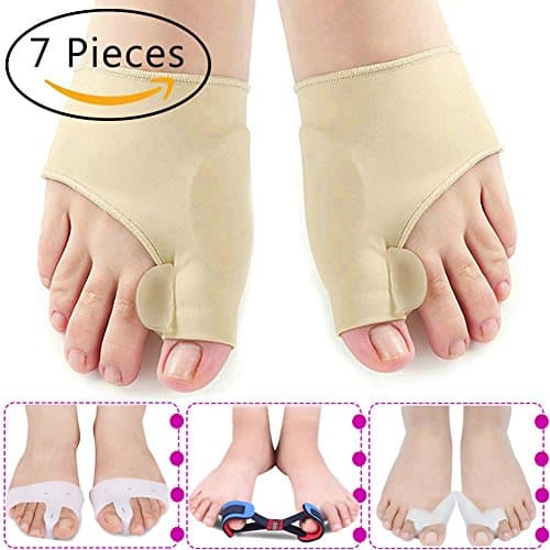 Showbellia Bunion Corrector &amp; Bunion Toe Relief Protector Sleeves Kit - Pain in Hallux Valgus, Tailors Bunion, Big Toe Joint, Toe Separators Spacers Straightener Splint - Orthosis Adjuster Pedicure