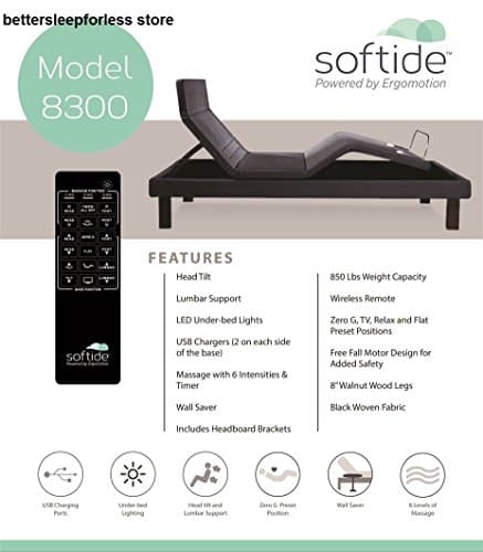 Softide 8300 Ergomotion Adjustable Bed Base (Split King Set-White Glove)
