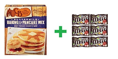 Cracker Barrel Buttermilk Baking &amp; Pancake Mix 32 OZ (Pack of 7) + (6 Pack of M&amp;M Milk Chocolate 1.69oz)