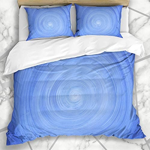 LISUMAL Bedding - Duvet Cover Set Closeup Blue Solid Paint Walls Color Stone Abstract Blank Brush Brushstroke Design Flat Microfiber New Three-Piece Set Of Various Patterns 135 * 200
