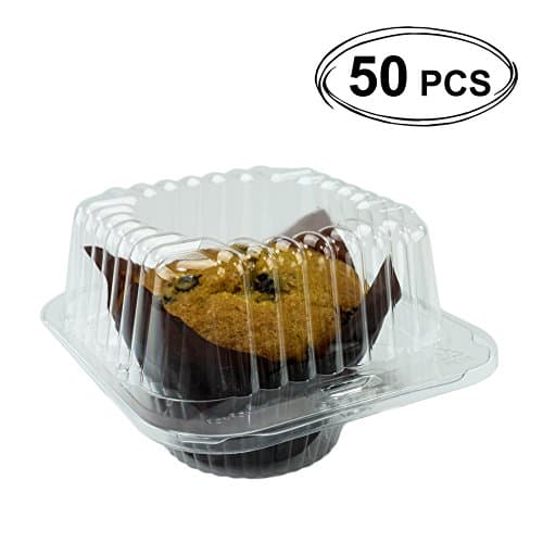 Katgely Single Muffin Clear Container (Pack of 50)