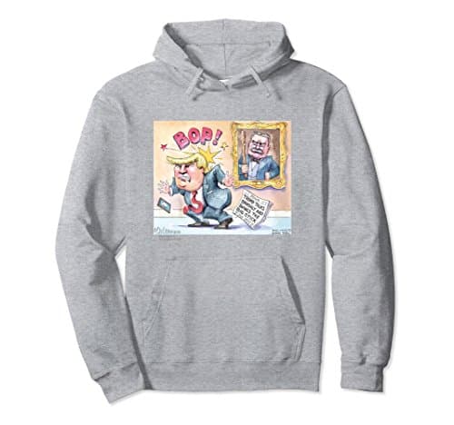 Unisex Matt Wuerker- Bully Pulpit or Bully in the Pulpit Hoodie Medium Heather Grey