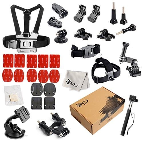 SNT Sport Action Camera Accessories for Go Pro HERO 5 4 3+ 3 2 1,SJCAM4000 SJ5000 SJ6000 AKASO DBPOWER Lightdow Extendable Handle Monopod Car Suction Cup Mount Holder Bike Handlebar Holder Mount