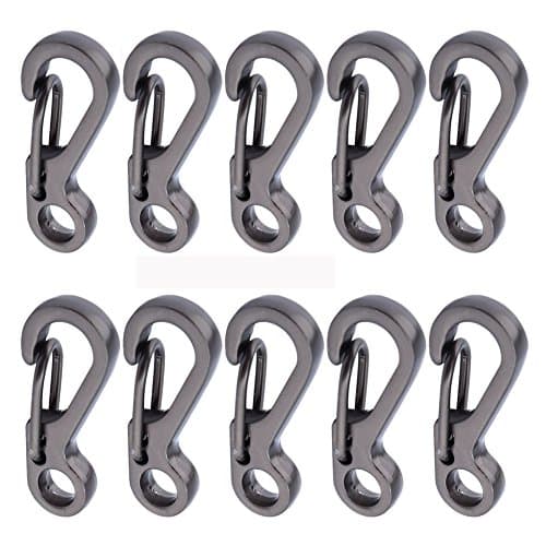 Pasway Hanging Buckle 10Pcs SF Mini Spring Backpack Clasps Climbing Carabiners Keychain Camping Bottle Hooks Paracord Tactical Survival Gear