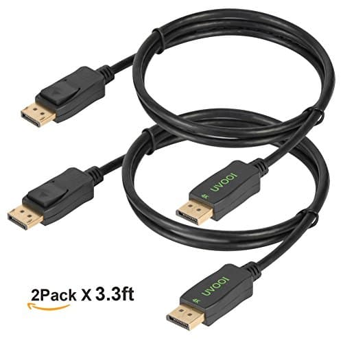 Display Port Cable 3ft 2-Pack,UVOOI 3ft Displayport to Displayport 1.2 Cable Gold Plated - 4k 60HZ