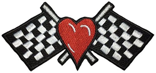 Love racing size 2.25 x 4.5 inch biker heavy metal Horror Goth Punk Emo Rock DIY Logo Jacket Vest shirt hat blanket backpack T shirt Patches Embroidered Appliques Symbol Badge Cloth Sign Costume Gift