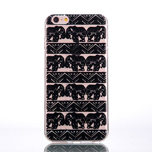 GreenDimension [India Cute Cartoon Elephant Pattern] Ultra Thin Shockproof Flexible Gel Rubber Clear Hard Plastic PC Back Case Protective Anti-scratch Bumper Cover for Apple iPhone 6 Plus/6S Plus 5.5"