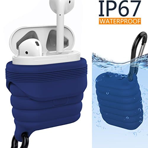 Apple Airpods Protective Silicone Case Waterproof and Shockproof (Dark Blue)
