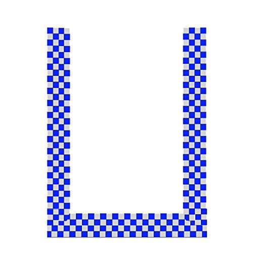 Superior Mark AMZ-4BLWCK-BDR 3-Sided Border Kit, 4" Width x 36" Length (2 Pieces), 4" Width x 24" Length (1 Piece), Blue/White Checkerboard (Pack of 3)