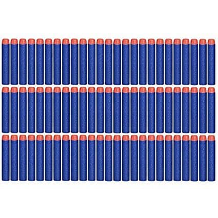 Aveenw 50 Pcs 7.2cm Refill Foam Darts Bullet for Nerf N-strike Elite Series Blasters Kid Toy Gun Refill Pack Blue
