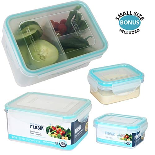 Lunch Containers Bento box - for Kids &amp; Adults, - INCLUDES 2 SIZES - 37 oz. (1.1 L) - Divided Containers with 3 Removable Compartment Food Prep Portion Control + BONUS + 5 oz. (150 ml) Soup Container