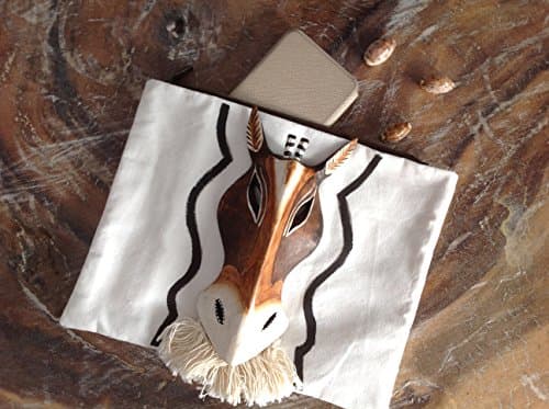 Canvas Clutch with Mask Sculpture, Only One