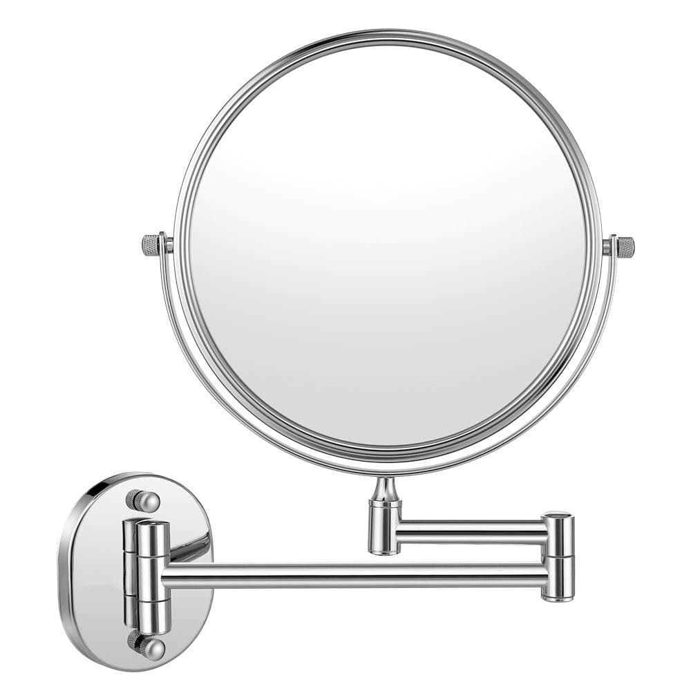 Cozzine Makeup Mirror Wall Mounted with 10X Magnifying, Two Side Vanity Extendable Bathroom Mirror, 10X Magnification Mirror 8 Inch, Chrome Finish