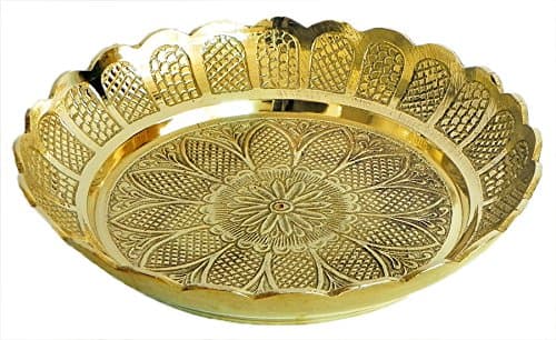 DollsofIndia Brass Puja Thali - Brass