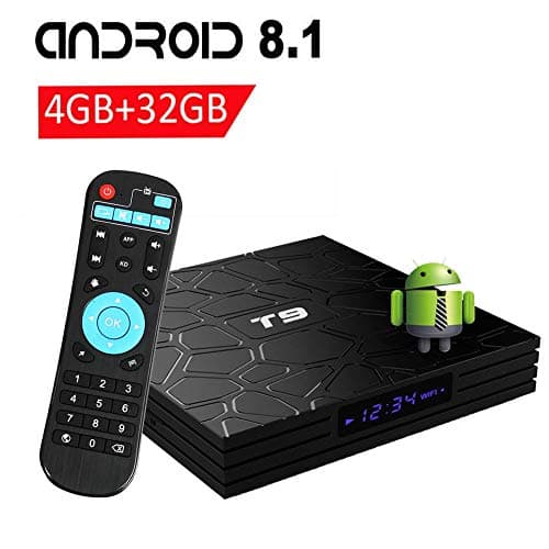 VGROUND T9 Android 8.1 TV Box with 4GB RAM 32GB ROM RK3328 Bluetooth 4.1 Quad-Core Cortex-A53 64 Bits Support 2.4G WiFi 4K 3D UHD HDMI H.265 Smart Set Top Box