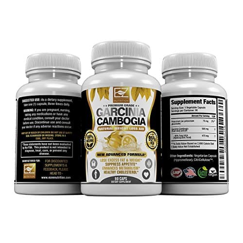 95% HCA Pure Premium Garcinia Cambogia Extract, Highest Potency Of Raw Diet Pills, Extreme Carb Blocker & Fat Burner Supplement for Fast Weight Loss, Fast Acting Appetite Suppressant