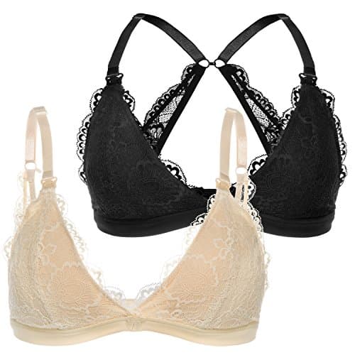 Lillian Lace Nursing Bralette Bra Adjustable Racerback