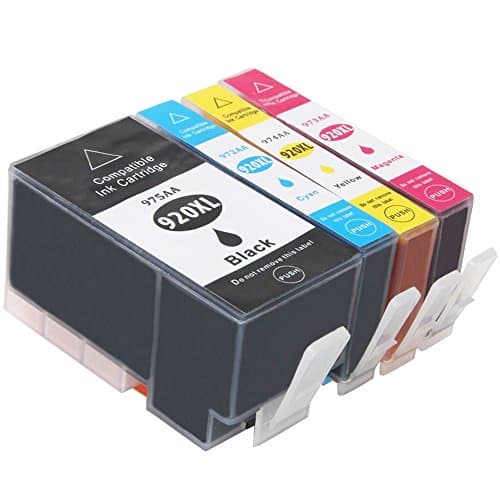 Wolfgray 4 Pack Replacement for HP 920 920XL Ink Cartridges High Yield Compatible with HP Officejet 6500A 6500 7500A 7500 6000 7000 (1 Black, 1 Cyan, 1 Magenta, 1 Yellow)