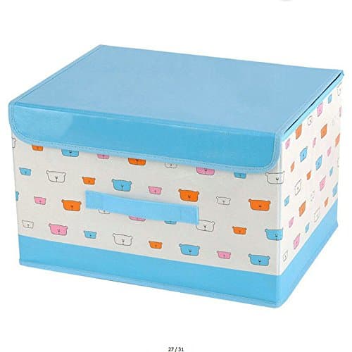 Xzeit Storage Box with Lid Collapsible wetproof mothproof Closet Box for Clothes Toy 30L (Multifunction Organizer)