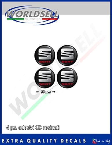 Adhesive resin 3D effect to key kit 4 pcs of 1.5 cm '' MII SEAT IBIZA LEON TOLEDO ALTEA FREETRACK''