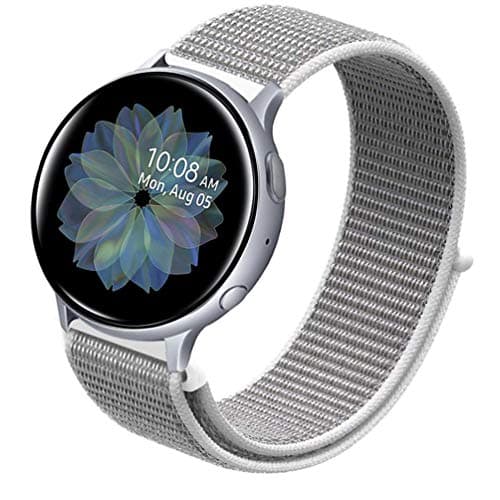 Sankel Compatible for Samsung Galaxy Watch Active 2 40mm/44mm Band,Soft Nylon Breathable Sport Loop Replacement Bracelet Strap Adjustable Wristband for Galaxy Watch Active/Galaxy Watch 42mm (Seashell)