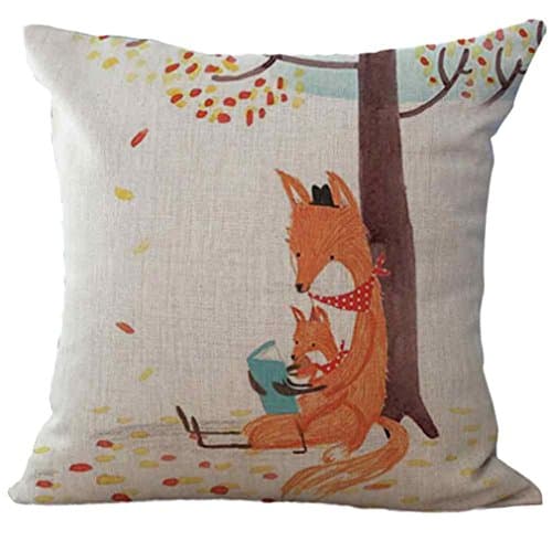 Pillowcases JUNNEY Fox Print Sofa Bed Home Decoration Pillow Case Cushion Cover(45cm45cm) (C)