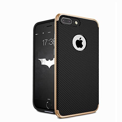 iphone 7 Plus case,KEWEK [Bumblebee Series]TPU Bumper case [Drop Protection/Shock Absorption Technology] For Apple iPhone 7 Plus 2016 (Gold)