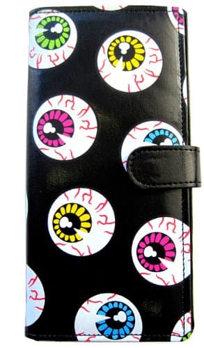 Eyeball Eyes Wallet Clutch Women Black