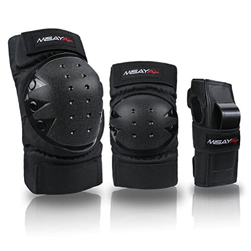 Misayar Knee Pads Elbow Pads Wrist Guards 3 in 1 Protective Gear Set for Skateboarding, Roller Skating, BMX Bicycle Scooter, Biking