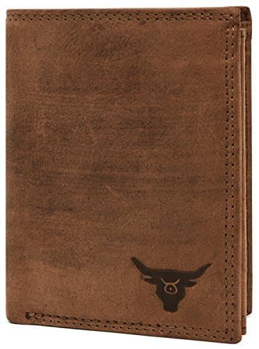 KRYPT 'Trevor The Wise' RFID-Blocking Genuine Buffalo Leather Wallet in Vintage Style - RusticBrown