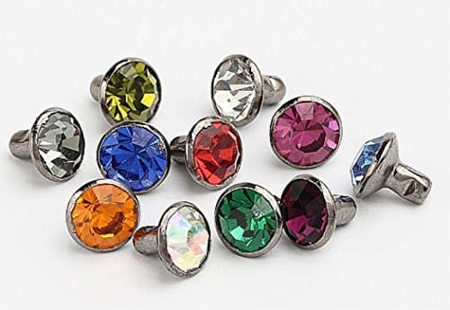 200pc 5mm Black Gun Rhinestone Rivet Tack Crystal Studs BD326