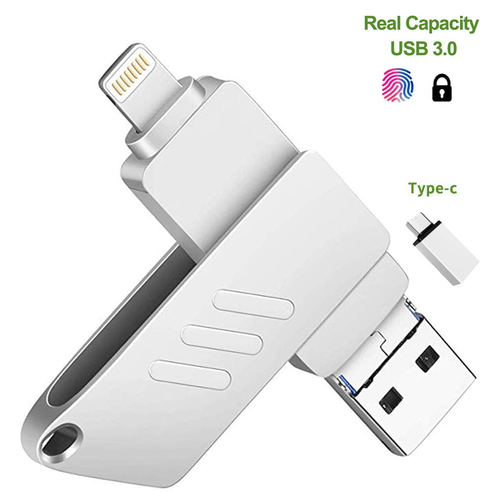 iOS Flash Drive for iPhone Photo Stick 256GB Memory Stick USB 3.0 External Storage Lightning Memory Stick for iPhone iPad Android and Computers (Silver 256GB)