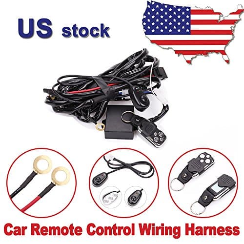 Primeprolight Remote Control Wiring Harness Kit 12V 40 Amp Relay ON-OFF-Strobe Remote Control Switch for 6"-52" Inch LED Light Bar for Driving Fog for Driving Light Fog Light Waterproof(1Lead,9FT)