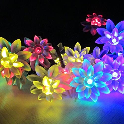 AOTOSOLO Outdoor String Lights 20 LED 2.2m /7.2ft Battery Powered Deck String Lights Strip for Patio, Lawn, Garden Fence Path Landscape Christmas Festival Decoration-Multi