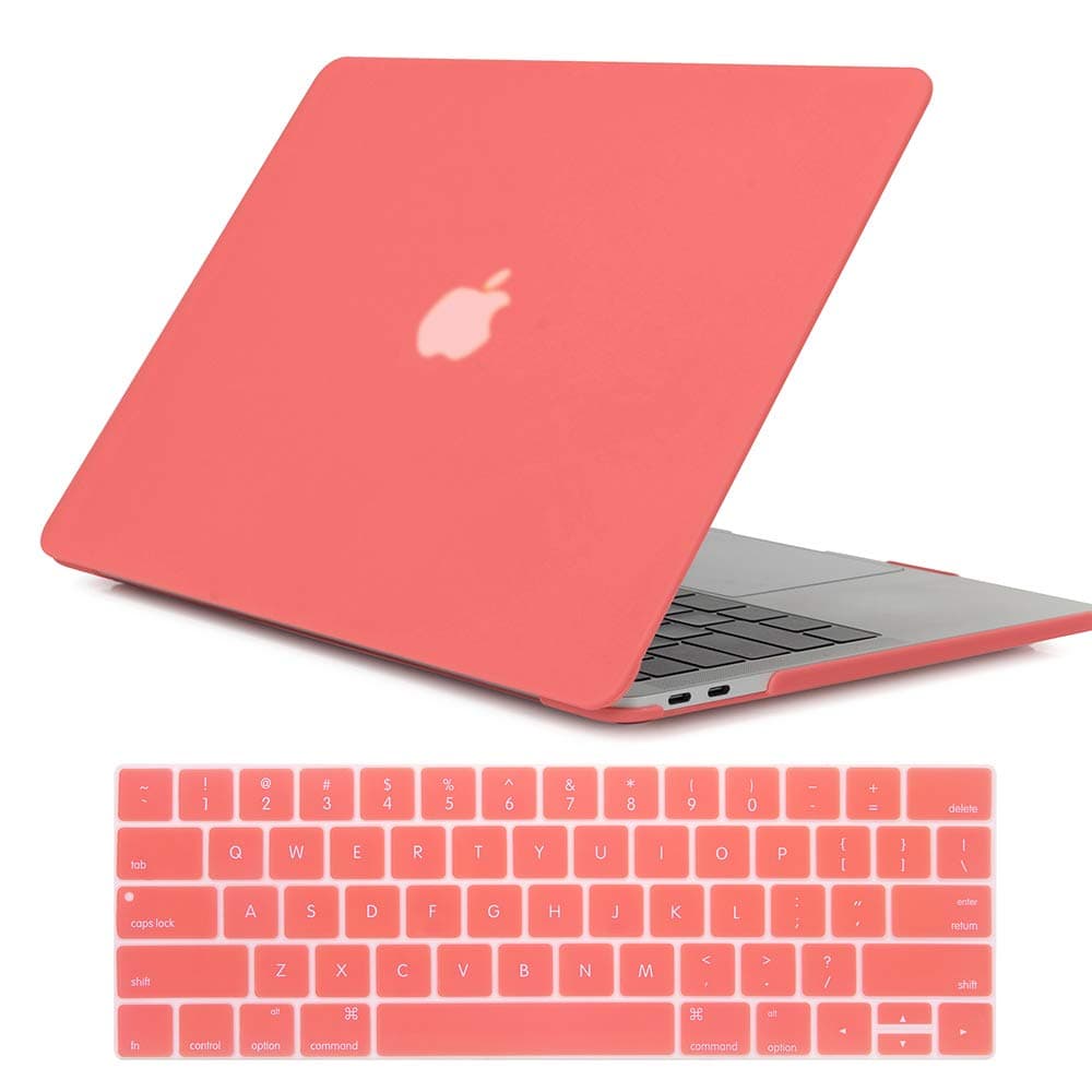 Se7enline Compatible with MacBook Pro 13 inch Case 2016-2023 Laptop Cover for Mac Pro 13 Touch Bar A2289/M1/M2 A2338/A2251/A1706/A1989/A2159&Keyboard Cover Skin, Living Coral