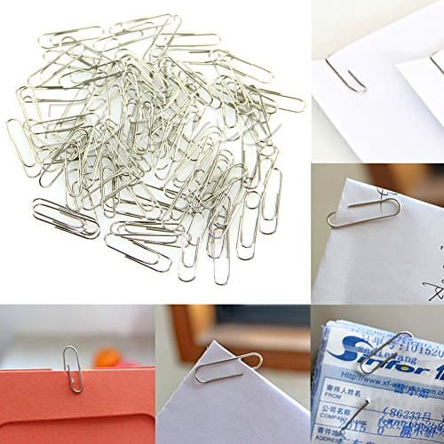 1 Set 100Pcs New Office Plain Steel Paper Clips 29mm Paperclips Metal Silver