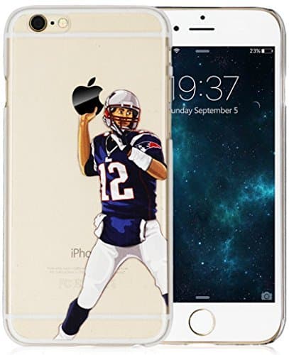 iPhone 6/6s Case, Elite_Cases Ultra Slim Transparent [NFL Player] Hard Case Cover for Apple iPhone 6 / iPhone 6s (4.7) &amp; Elite Cases Carrying Pouch - (Brady the Goat)