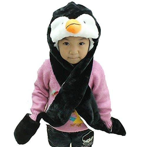 Hee Fly Plush Animal Winter Hats with Paws Type Penguine