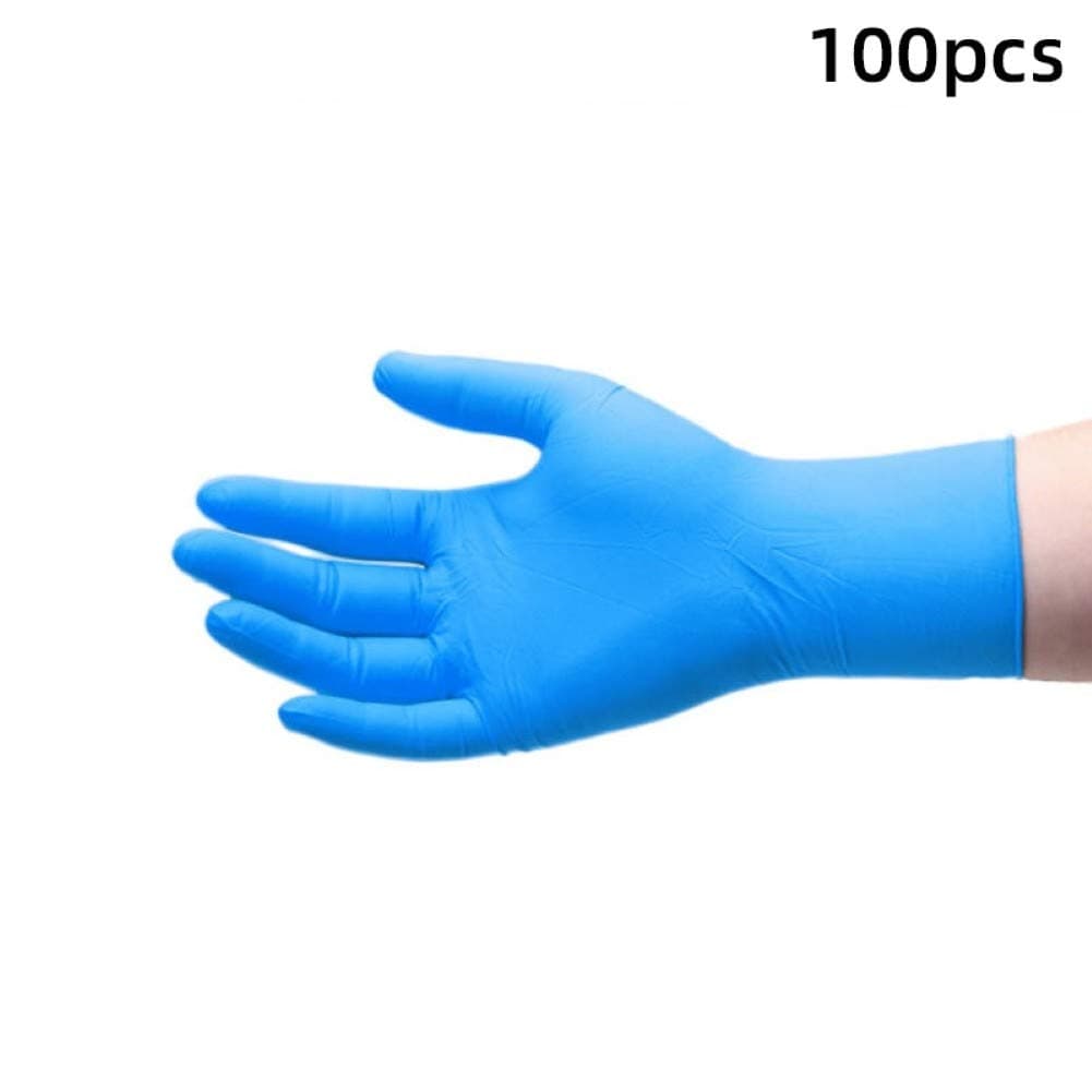 xmke96 100Pcs Disposable Protective Gloves Nitrile Inspection Isolation Pollution Source Gloves Disposable Oil-Proof Cleaning Sanitary Gloves Car Maintenance Work Gloves Blue S